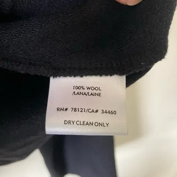 Eileen Fisher 100% Wool Zip Up Jacket Large in Black - Picture 5 of 10